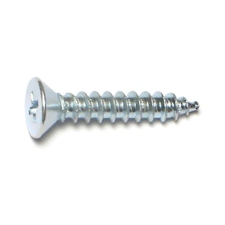 Midwest Fastener Wood Screw, #9, 1 in, Zinc Plated Steel Flat Head Phillips Drive, 35 PK 69851